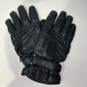 Leather Motorcycle Gloves Women’s Olympia 181 Monsoon-Black- Size SMALL